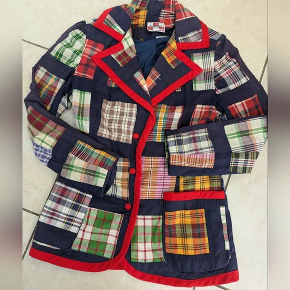1970s Patches Patchwork Cotton Blazer